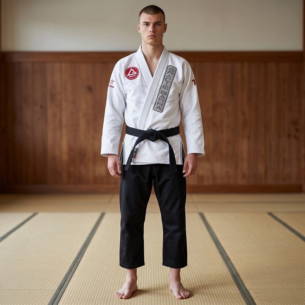 Gracie Barra Equipe GB1 BJJ Gi Top White Cotton Jiu Jitsu Kimono Jacket Size A1 - Picture 4 of 16